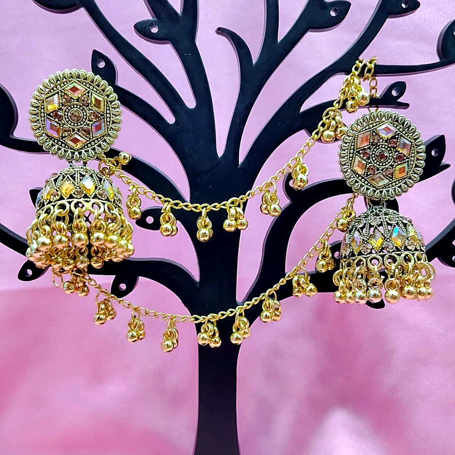 Bridal Mesh Bahubali Earring - VM-BH-105 VM Imitation Rajkot