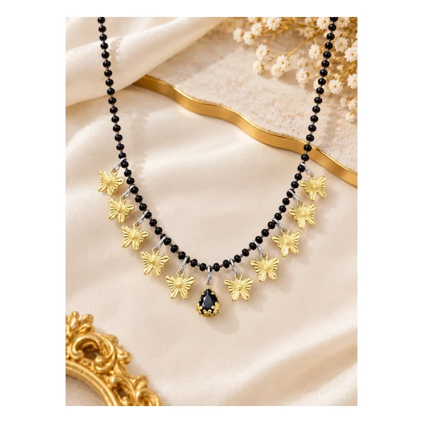 Contemporary Dual-Tone CZ Mangalsutra - VM-MS-102 VM Imitation Rajkot
