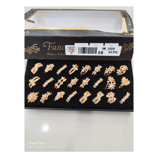 Floral Cluster Cocktail Ring (VM-RNG-102) - VM-RNG-102 VM Imitation Rajkot