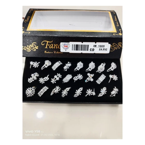 Geometric Diamond-Cut Band (VM-RNG-104) - VM-RNG-104 VM Imitation Rajkot