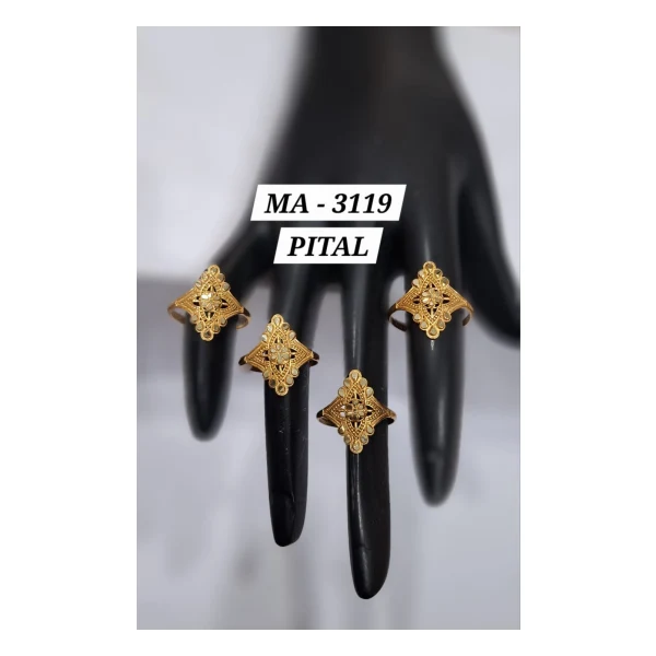 Crown Tiara Pave Finger Ring (VM-RNG-123) - VM-RNG-123 VM Imitation Rajkot