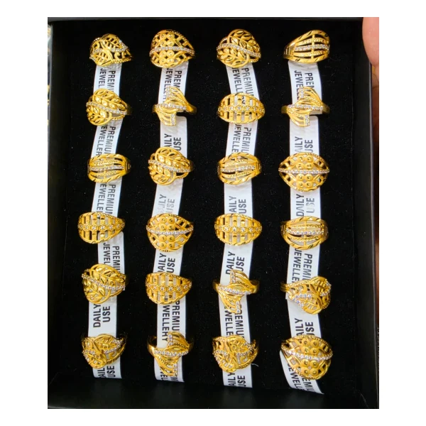 Art-Deco Linear Faceted Band (VM-RNG-156) - VM-RNG-156 VM Imitation Rajkot