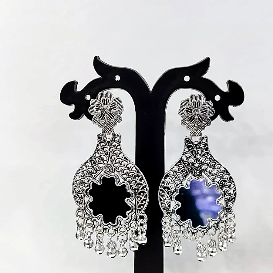Peacock Feather Oxidised Earring - VM-OX-106 VM Imitation Rajkot