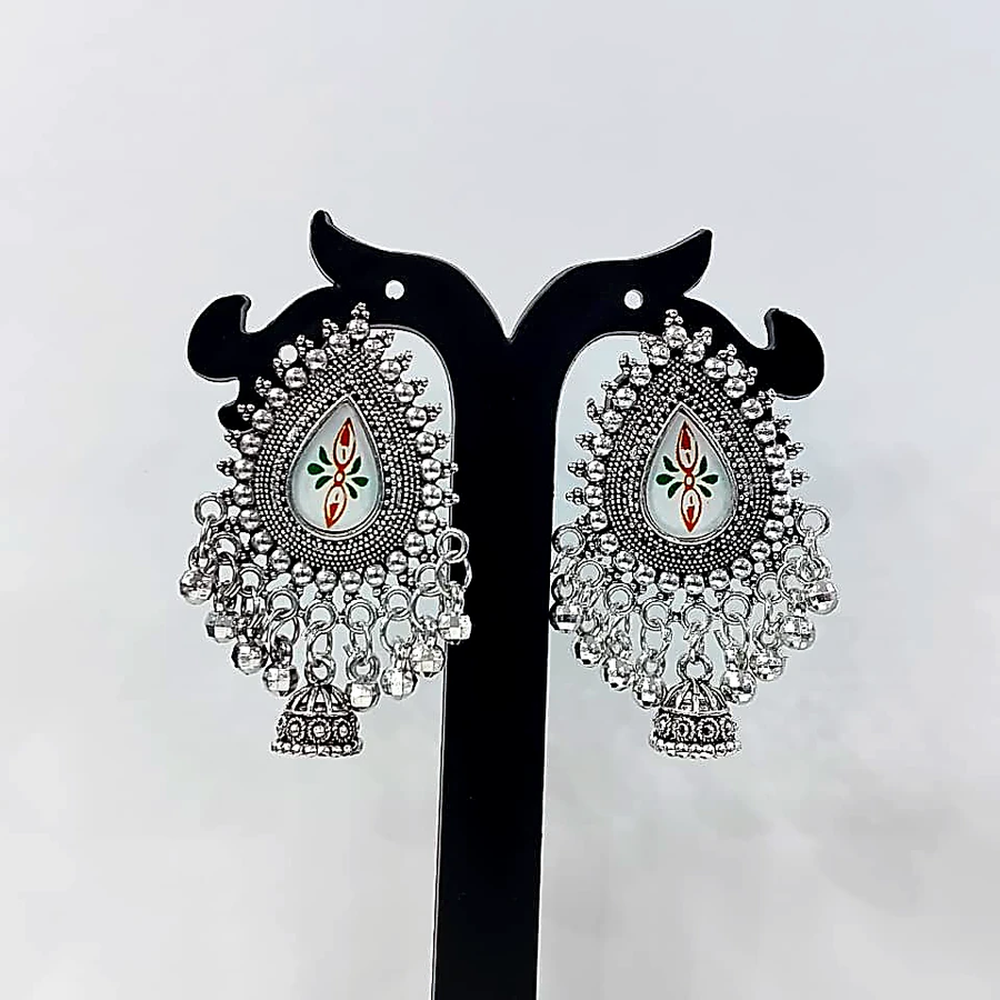 Dual-Tone Ethnic Oxidised Earring - VM-OX-108 VM Imitation Rajkot