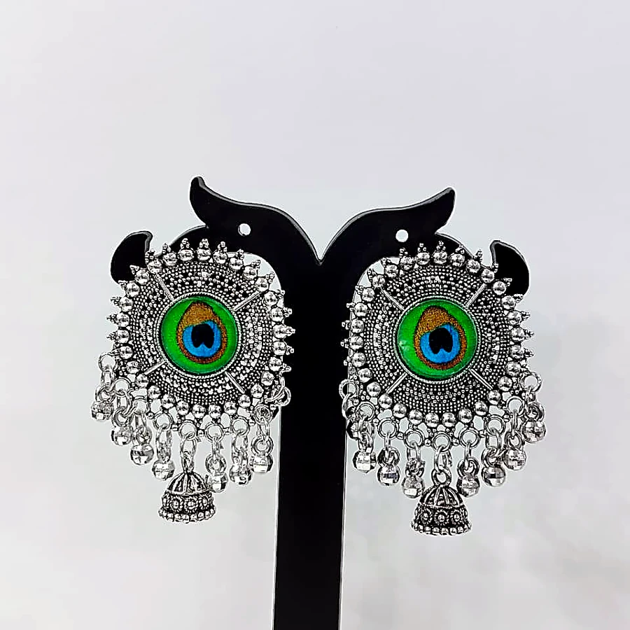 Chime Cluster Oxidised Earring - VM-OX-109 VM Imitation Rajkot