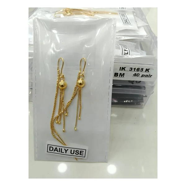 Dual Chain Swirl Sui Dhaga Earring (VM-SD-125) - VM-SD-125 VM Imitation Rajkot